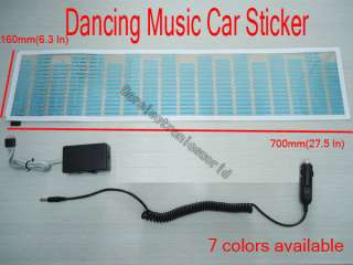 35 Car Stickers Sound music Activated Sensor Blue LED Light Equalizer 