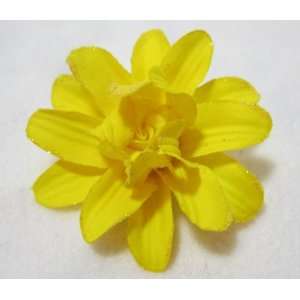  NEW Bright Yellow 3 Inch Hair Flower Clip, Limited 
