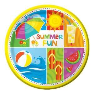  Summer Time Fun 7 Cake/Dessert Plates 8ct: Toys & Games