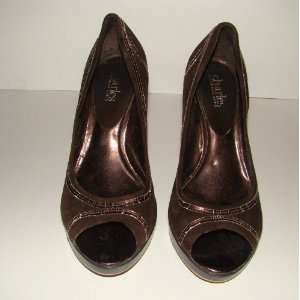   by Charles David Womens Brown Peep Toe Pump, Size 8: Everything Else
