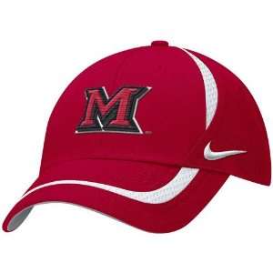 Nike Miami University RedHawks Red Coaches Dri Fit Adjustable Hat 