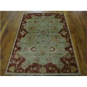  33 x 410 Green Hand Knotted Wool Ziegler Rug: Furniture 