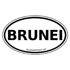 Brunei Car Bumper Sticker Decal Oval Black and White