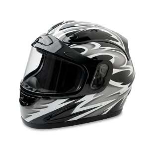  Mossi Black/Silver Full Face Snow Helmet 36 683SV 13 