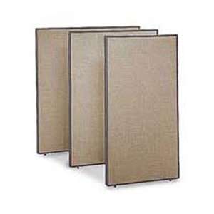  Office Partition   Taupe Frame Tan Fabric   66H X 36W 