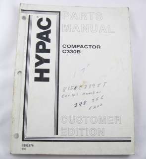 HYPAC Compactor C330B Parts Manual Customer Edition  