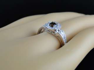 14K LADIES BRIDAL ROUND CHOCOLATE ENGAGEMENT DIAMOND SOLITAIRE WEDDING 