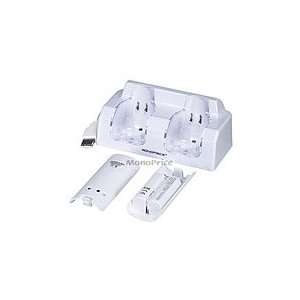  Double Charger Station with Blue Light for Wii (with 2 pcs 