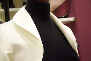 Braut Bolero Weiß Creme Jacke Kragen hoch runter 34 44  