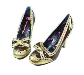 Fornarina Damen Pumps Schuhe Patent PU PIFPG6718WIA2 gold braun  