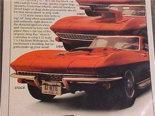 CHEVY 1967 CORVETTE CAR PLASTIC TOY MODEL KIT PRINT AD~ ORIGINAL 