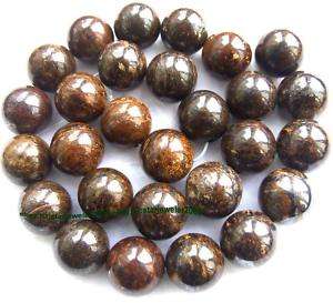 natural Bronzite 14mm Round Gemstone Beads 15  