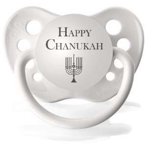    1 White Orthodontic Expression Pacifiers Happy Chanukah Baby