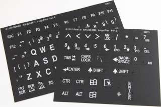 Braille Large Print Keyboard Stickers for Blind Black  