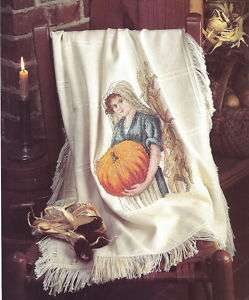 Lovely FALL HARVEST WOMAN ANNE CLOTH AFGHAN ~~ C S Pattern  