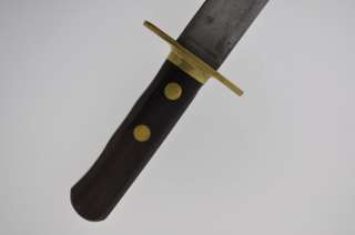   Dickson Knife Custom Damascus Steel Blade Wood Handle Bowie Fighting