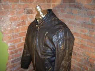 Vtg 60s Cafe Racer Motorcycle Leather Jacket American Male Padded 