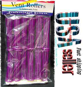 air vent 12 hair rollers with picks CURLER perm rod PU  