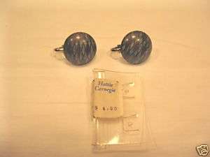 Earrings Hattie Carnegie Silver & Turquoise Clip On Pr  