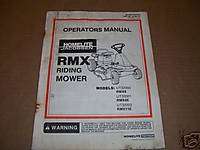 b443) Homelite Op Manual RMX Series Riding Lawn Mower  