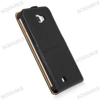 For Samsung Galaxy note i9220 black flip PU leather stand case cover 