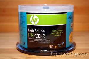 50 HP Lightscribe 52X CD R Blank Disc Media, NEW v.1.2*  