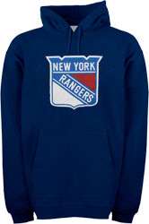 New York Rangers Navy Old Time Hockey Big Logo Hooded Fleece 