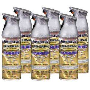 Rust Oleum 12 Oz. Gloss Silver Hammered Universal Spray Paint (6 Pack 