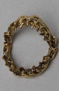 Obey The Shark Jaw Ring in Antique Gold : Karmaloop   Global 