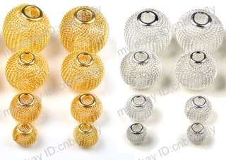 64pcs Wholesale Basketball wives Findings Spacer Mesh Round Beads 12 