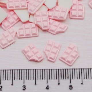 25 Mini Kawaii Resin Chocolate Cabochons Craft Baby Pink  