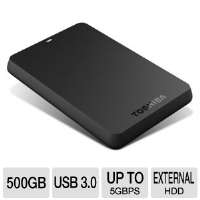 Toshiba HDTB105XK3AA Canvio Basics 3.0 Portable Hard Drive   500GB 