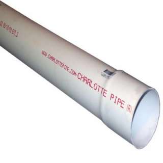 Charlotte Pipe 4 in. x 10 ft. PVC 2729 Belled End Sewer Pipe PVC 30040 