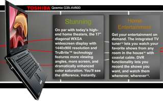 Toshiba Qosmio G35 AV600 Refurbished Notebook PC – Intel Core Duo 