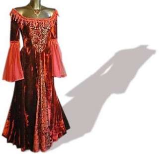 Mittelalter Gothic Kleid, Chiffon, lang, rot, Größen S   XXL  
