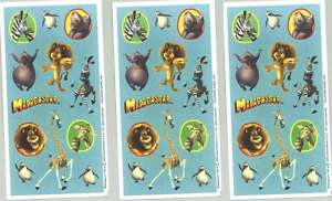 Sheets MADAGASCAR Hallmark Scrapbook Stickers Animals  