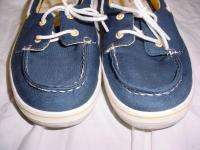 Bean Womens Canvas Boat Shoes   Navy Blue   size 10 M Medium 