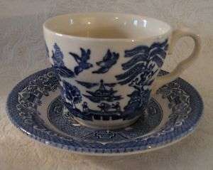 EIT English Ironstone BLUE OLD WILLOW Cup Saucer Set /s  