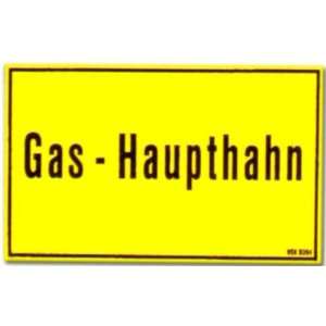 Hinweisschild Gas Haupthahn   Schild Warnschild Warnzeichen 