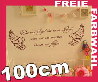 ENGEL Flügel Spruch i3 WANDTATTOO Flur Zitat Text 100cm  