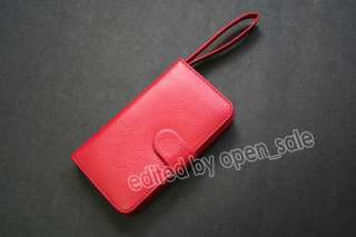 Jnt China Lucky Red Leather Book Driving Card Case for iPhone 4 4S 