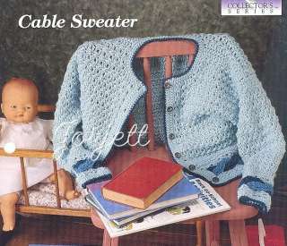 Cable Cardigan Sweater, Crochet Collectors pattern  