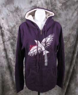 NEW Billabong Juniors Zip Hood Sweatshirt Purple Dove Size Small 