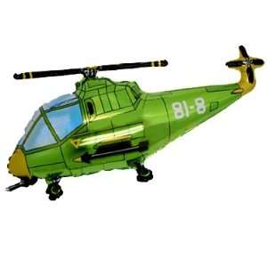 5x Folienballon Hubschrauber grün Mini Shape  Spielzeug