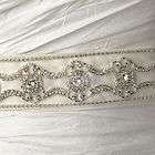 Rhinestone Pearl and Bead Wedding Dress Sash Bridal Belt White or 