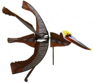 Brown Pelican Bird Wind Spinner Whirligig Garden Stake  