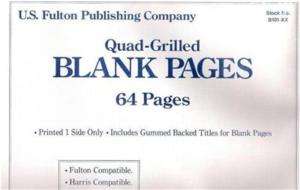 64 NEW QUAD GRILLED BLANK PAGES FIT HARRIS PRINT 1 SIDE  