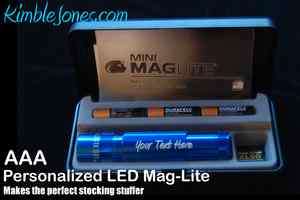 Personalized Blue LED Maglite xl50 AAA Laser Engraved Gift  
