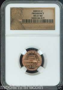 2009 D LINCOLN CENT PRESIDENT YEARS NGC MS67 RED BUSINESS FINEST 
