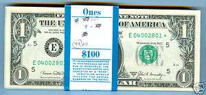 1969 C STAR NOTE UNCIRCULATED PACK OF 100 Consecutive Bills Freidberg 